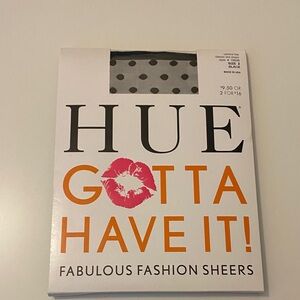 Hue Classic Sheer Pantyhose Polka Dot Size 2